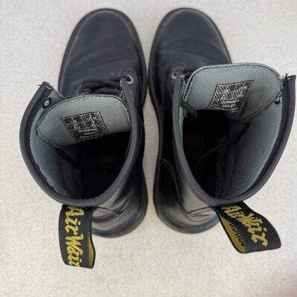 Men Doc Dr Marten Air Wair Awley Black Laced‎ Up Combat Boot size 8 M Soft Toe - Picture 8 of 12